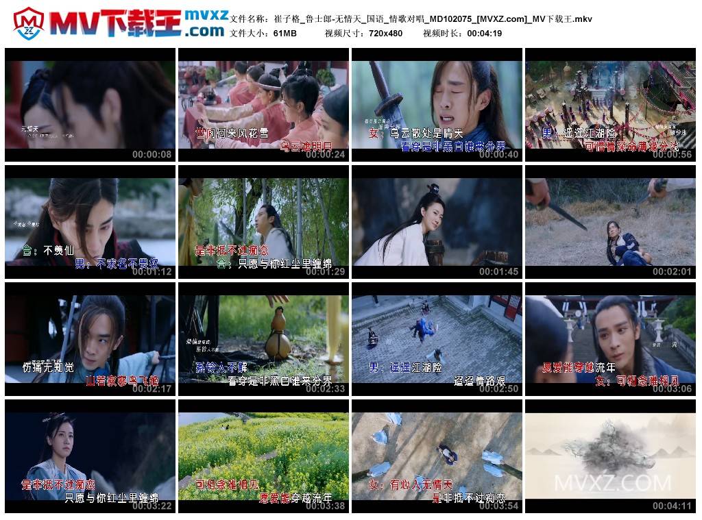 崔子格_鲁士郎-无情天_国语_情歌对唱_MD102075